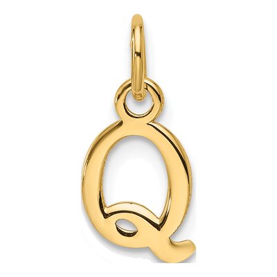 14K Yellow Gold Cutout Letter Q Pendant