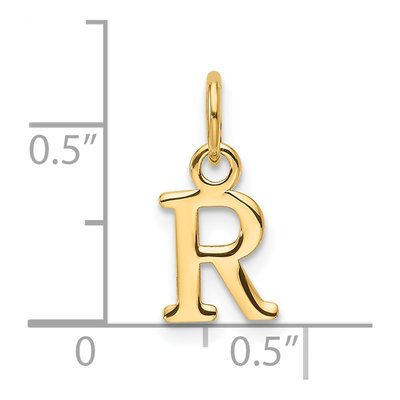 14K Yellow Gold Cutout Letter R Pendant – view 5