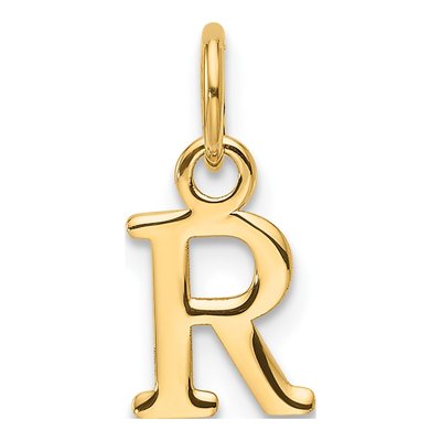 14K Yellow Gold Cutout Letter R Pendant
