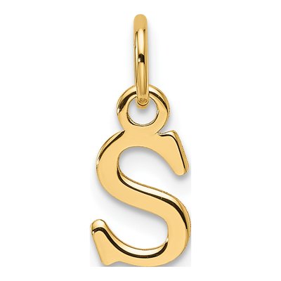 14K Yellow Gold Letter S Pendant