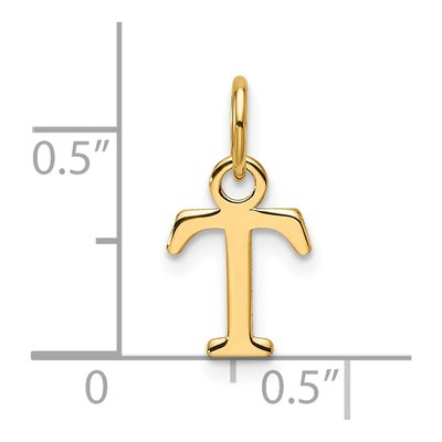 14K Yellow Gold Cutout Letter T Pendant – view 5