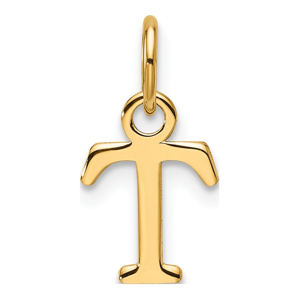 14K Yellow Gold Cutout Letter T Pendant