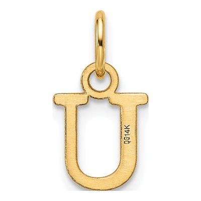 14K Yellow Gold Cutout Letter U Pendant – view 4