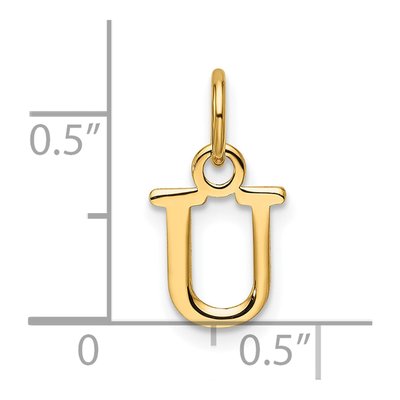 14K Yellow Gold Cutout Letter U Pendant – view 5