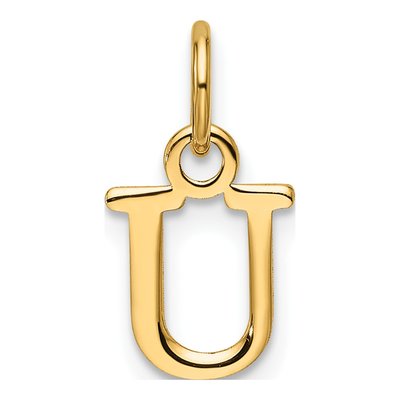 14K Yellow Gold Cutout Letter U Pendant