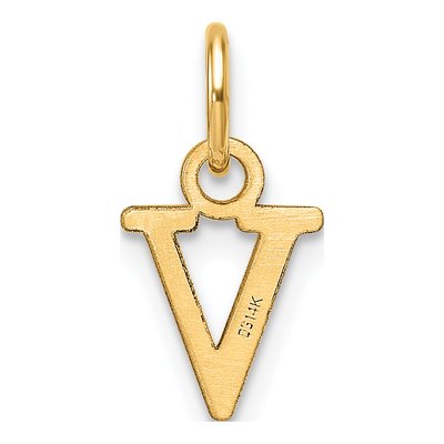 14K Yellow Gold Cutout Letter V Pendant – view 4