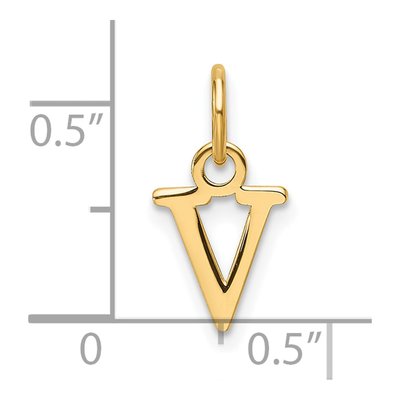 14K Yellow Gold Cutout Letter V Pendant – view 5