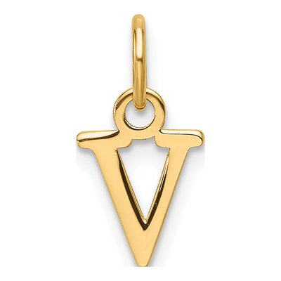 14K Yellow Gold Cutout Letter V Pendant