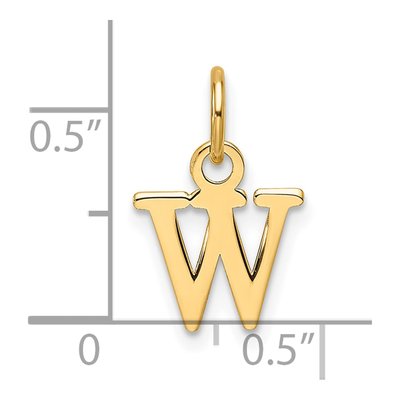 14K Yellow Gold Cutout Letter W Pendant – view 5