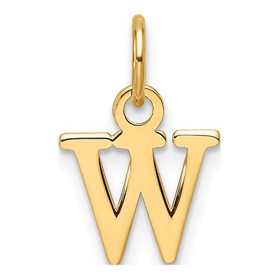 14K Yellow Gold Cutout Letter W Pendant