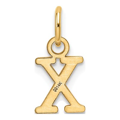 14K Yellow Gold Letter X Pendant – view 4