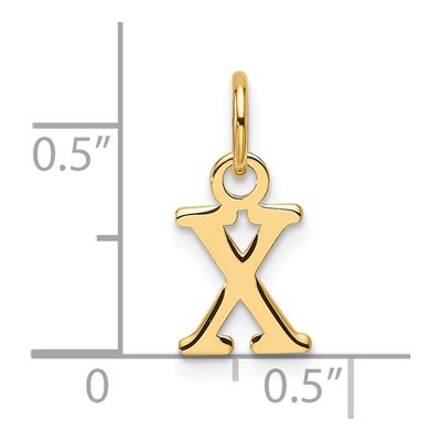 14K Yellow Gold Letter X Pendant – view 5