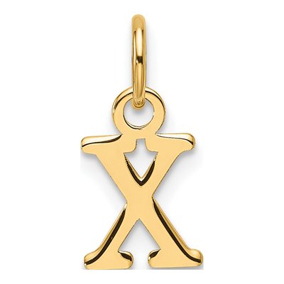 14K Yellow Gold Letter X Pendant