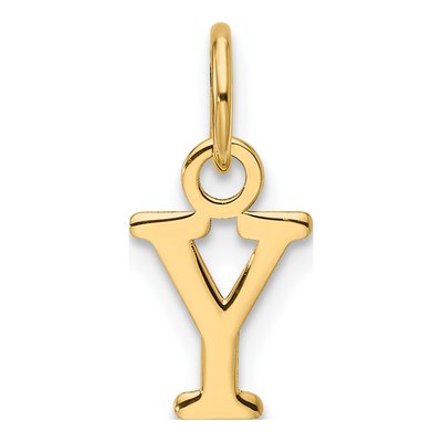 14K Yellow Gold Cutout Letter Y Pendant