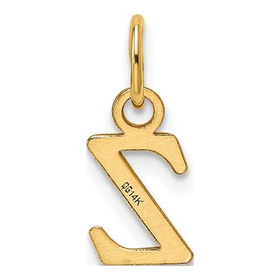 14K Yellow Gold Letter Z Pendant – view 4