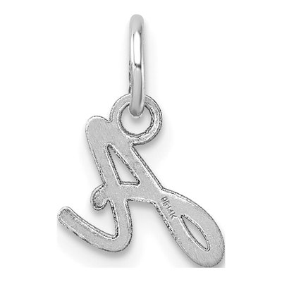 14K White Gold Letter A Pendant – view 4