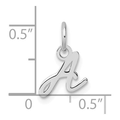 14K White Gold Letter A Pendant – view 5