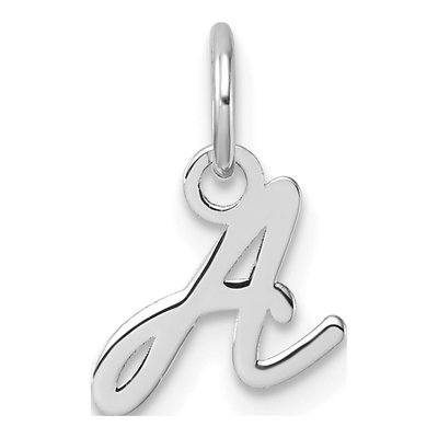 14K White Gold Letter A Pendant