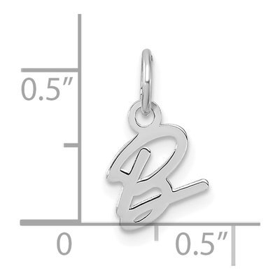 14K White Gold Letter B Pendant – view 5