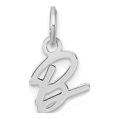 14K White Gold Letter B Pendant