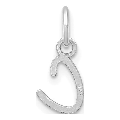 14K White Gold Letter C Pendant – view 4