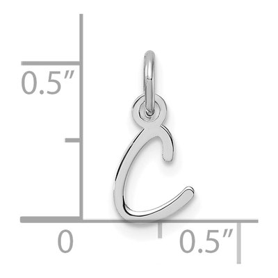 14K White Gold Letter C Pendant – view 5