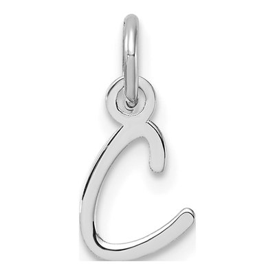 14K White Gold Letter C Pendant