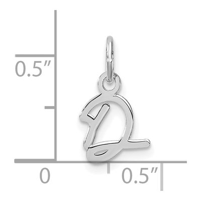 14K White Gold Letter D Pendant – view 5