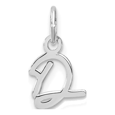 14K White Gold Letter D Pendant