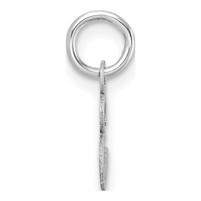 14K White Gold Letter E Pendant – view 3