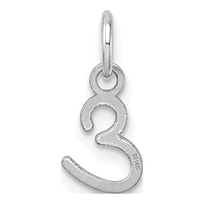 14K White Gold Letter E Pendant – view 4