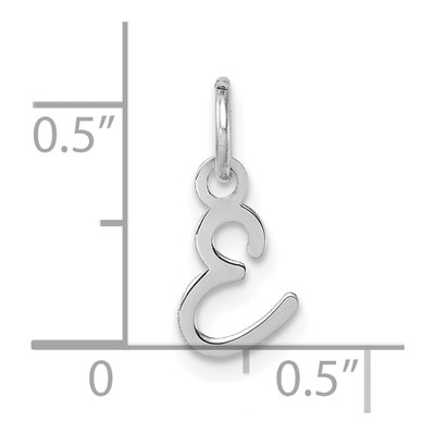 14K White Gold Letter E Pendant – view 5