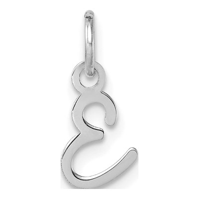 14K White Gold Letter E Pendant
