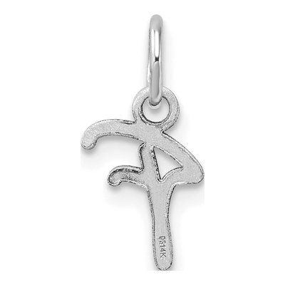 14K White Gold Letter F Pendant – view 4