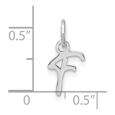14K White Gold Letter F Pendant – view 5