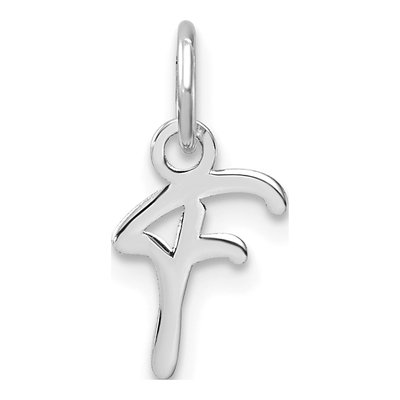 14K White Gold Letter F Pendant