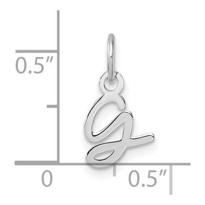 14K White Gold Initial G Charm Pendant – view 5