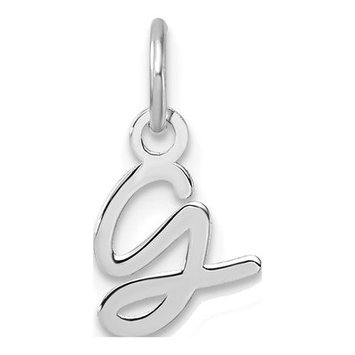 14K White Gold Letter G Pendant
