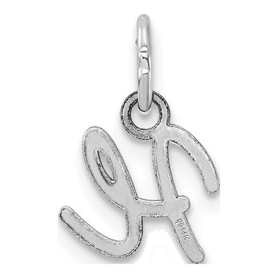14K White Gold Letter H Pendant – view 4