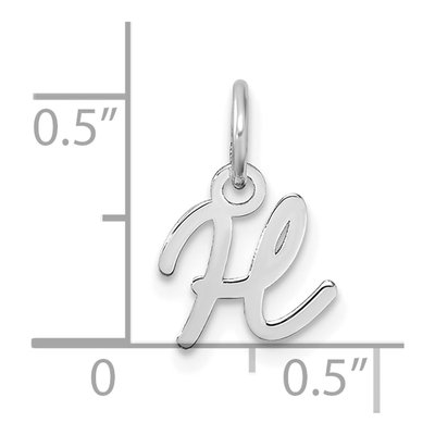 14K White Gold Letter H Pendant – view 5