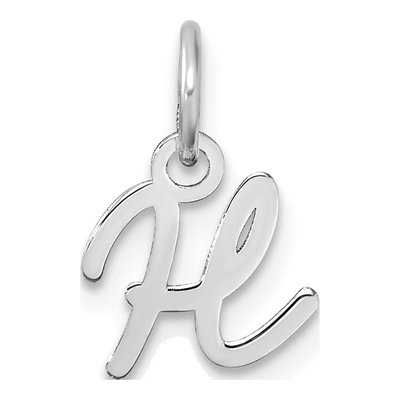 14K White Gold Letter H Pendant