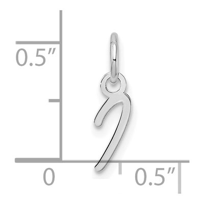 14K White Gold Initial I Pendant – view 5
