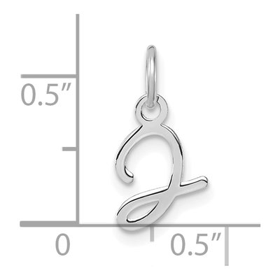 14K White Gold Letter J Pendant – view 5