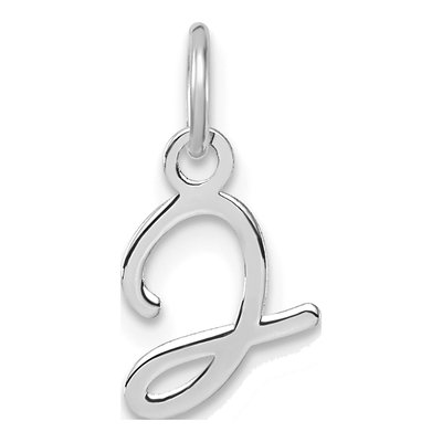 14K White Gold Letter J Pendant