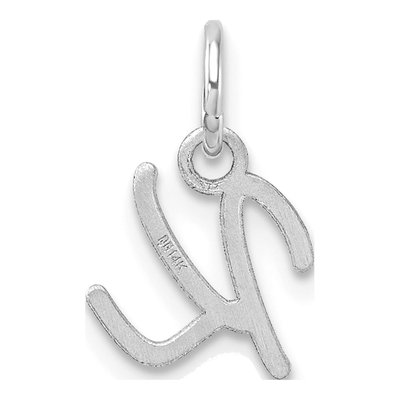 14K White Gold Letter K Pendant – view 4