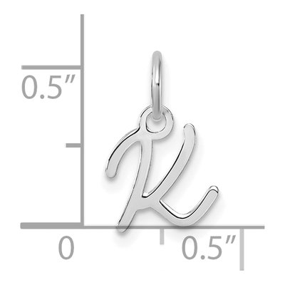 14K White Gold Letter K Pendant – view 5