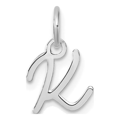 14K White Gold Letter K Pendant