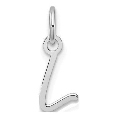 14K White Gold Letter L Pendant