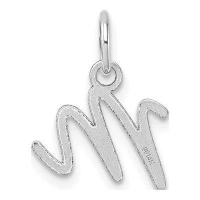 14K White Gold Letter M Pendant – view 4