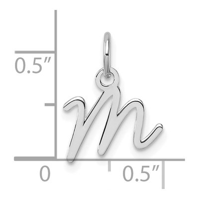 14K White Gold Letter M Pendant – view 5